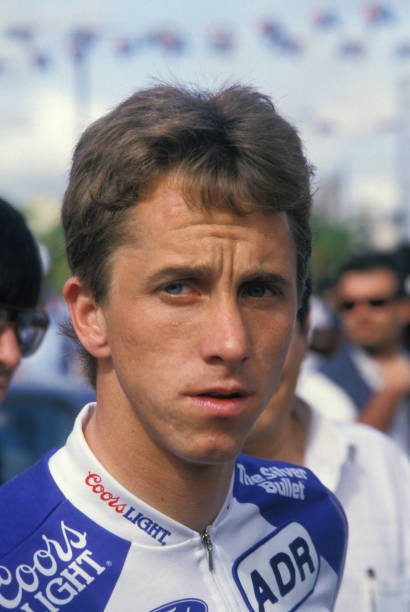 Greg LeMond, coureur cycliste américain, lors du Tour des Amériques en février 1989 à Caracas, Vénézuela. (Photo by Eric VANDEVILLE/Gamma-Rapho via Getty Images)