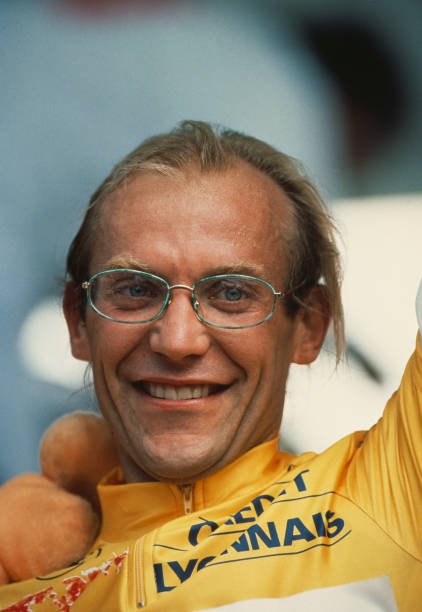 laurent fignon French road racing cyclist Laurent Fignon, one of the big favourites, by 8 seconds, behind American Greg LeMond. at the third place, Spanish Pedro Delgado. (Photo by Jean-Yves Ruszniewski/TempSport/Corbis/VCG via Getty Images)